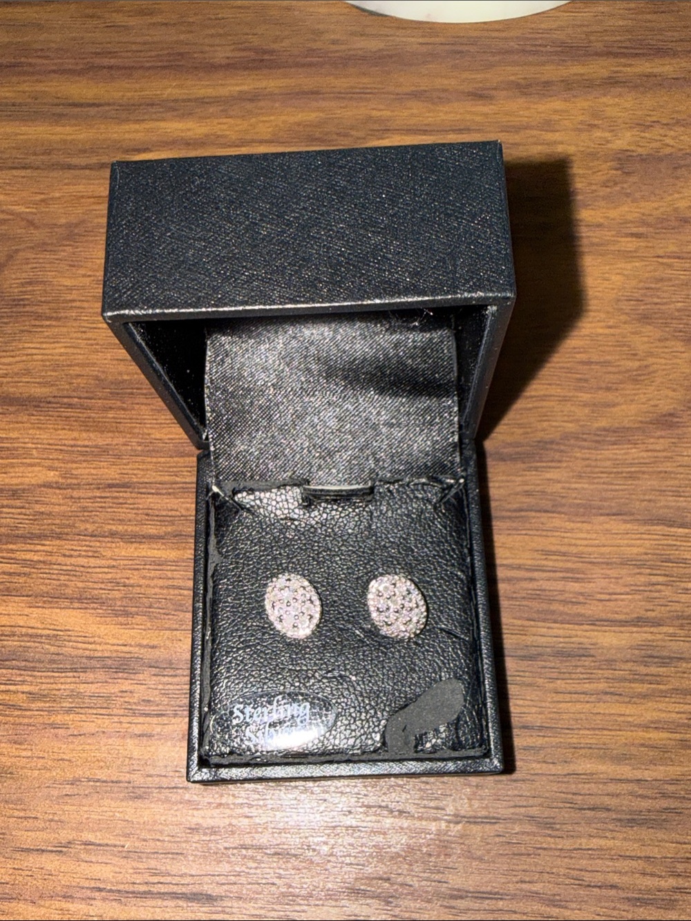Macy's Silver Pavé Oval Stud Earrings